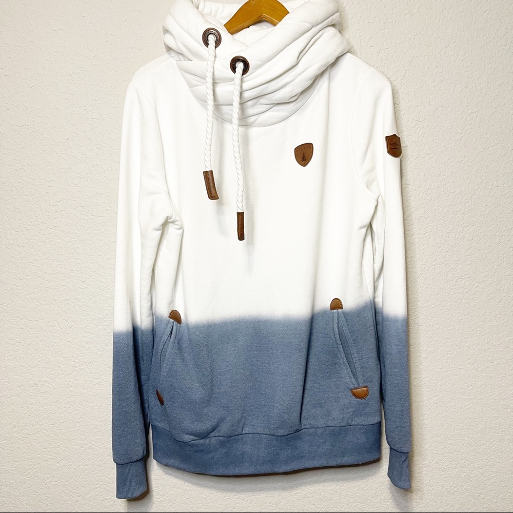 Wanakome Artemis Hoodie Cowl Neck Sweater Size Large Sweatshirt Ombré